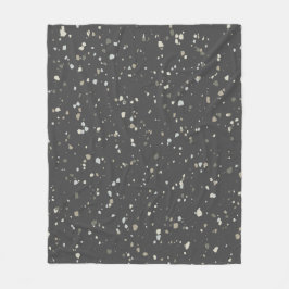 Modern Dark Gray Terrazzo Fleece Deken