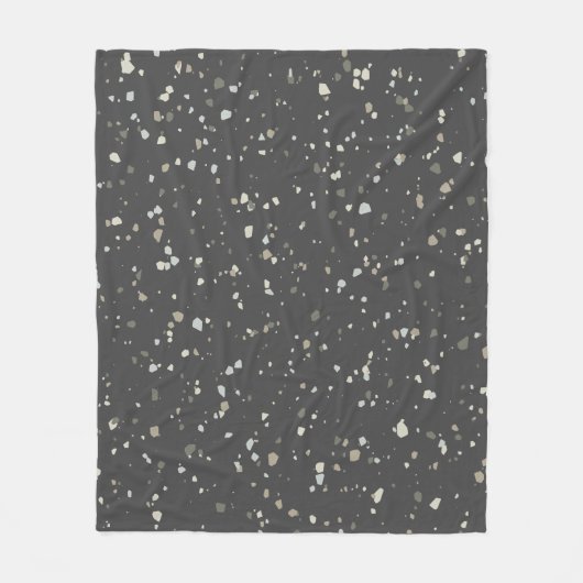 Modern Dark Gray Terrazzo Fleece Deken (Voorkant)
