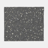 Modern Dark Gray Terrazzo Fleece Deken (Voorkant (Horizontaal))