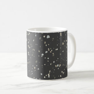 Modern Dark Gray Terrazzo Koffiemok