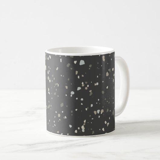 Modern Dark Gray Terrazzo Koffiemok (Voorkant rechts)