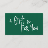 Modern Dark Green Promotional Gift Cards Contactkaartje (Voorkant)