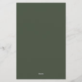 Modern Dark Green Script Briefpapier (Achterkant)