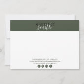 Modern Dark Green Script Flat Note Card Notitiekaartje (Voorkant)