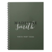 Modern Dark Green Typography Script Notitieboek (Voorkant)