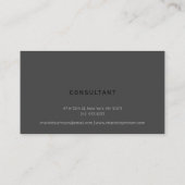 Modern Dark Grey Linen Minimalist Professional  Visitekaartje (Achterkant)