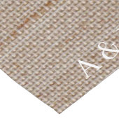 Modern Dark Linen Personalized Monogram Weddenscha Medium Tafelloper (Hoek)