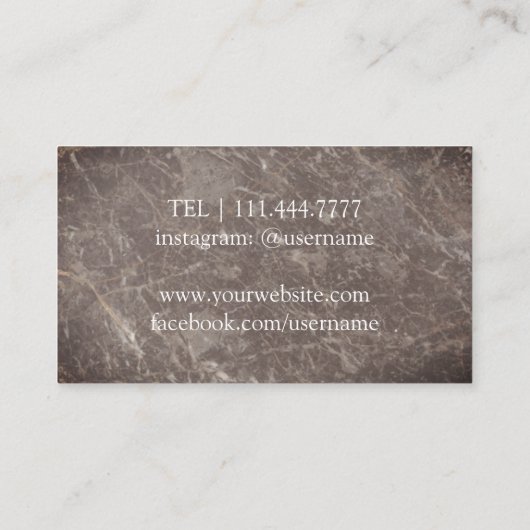 Modern Dark Marble Wine Bartender Sommelier Busine Visitekaartje (Achterkant)