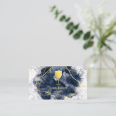 Modern Dark Marble Wine Bartender Sommelier Busine Visitekaartje (Staand voorkant)