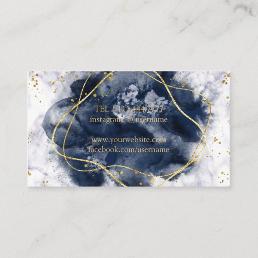 Modern Dark Marble Wine Bartender Sommelier Busine Visitekaartje (Achterkant)