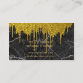 Modern Dark Marble Wine Bartender Sommelier Drip Visitekaartje (Achterkant)