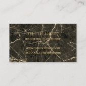 Modern Dark Marble Wine Bartender Sommelier Visitekaartje (Achterkant)