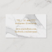 Modern Dark Marble Wine Bartender Sommelier Visitekaartje (Achterkant)