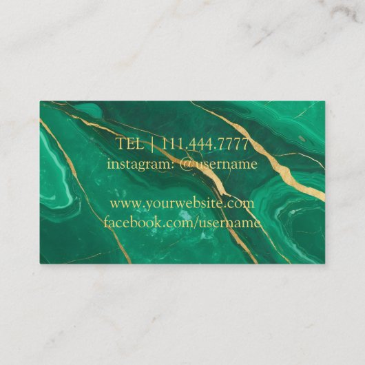 Modern Dark Marble Wine Bartender Sommelier Visitekaartje (Achterkant)