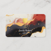 Modern Dark Marble Wine Bartender Sommelier Visitekaartje (Voorkant)