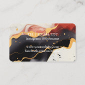 Modern Dark Marble Wine Bartender Sommelier Visitekaartje (Achterkant)