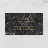 Modern Dark Marble Wine Bartender Sommelier Visitekaartje (Achterkant)
