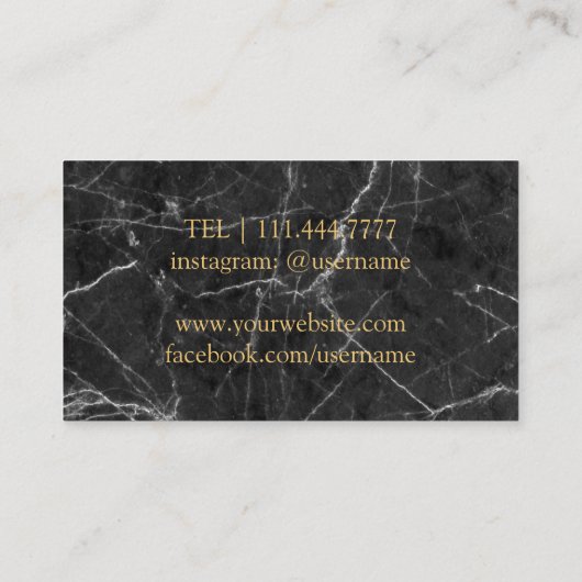 Modern Dark Marble Wine Bartender Sommelier Visitekaartje (Achterkant)