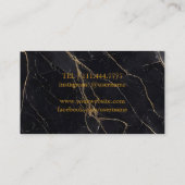 Modern Dark Marble Wine Bartender Sommelier Visitekaartje (Achterkant)
