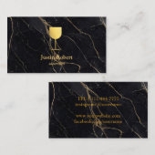 Modern Dark Marble Wine Bartender Sommelier Visitekaartje (Voorkant / Achterkant)