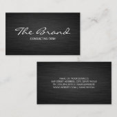 Modern Dark Metallic | Cursief Visitekaartje tekst (Voorkant / Achterkant)