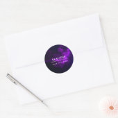Modern Dark & Moody Paarse rook bedrijf Ronde Sticker (Envelop)