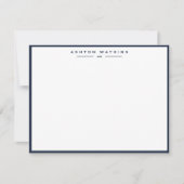 Modern Dark Navy Border Note Card Kaart (Voorkant)