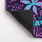 Modern Dark Paars Floral Pattern - Gepersonaliseer Muismat (Hoek)