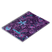 Modern Dark Paars Floral Pattern - Gepersonaliseer Notitieboek (Linkerzijde)