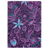 Modern Dark Purple Floral Pattern Personalised Klembord (Achterkant)