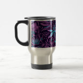 Modern Dark Purple Floral Pattern Personalised Reisbeker (Links)