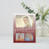 Modern Dark Red Burgundy Ombre Afstuderen Afstuder Briefkaart (Staand voorkant)