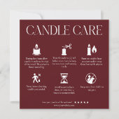Modern Dark Red Candle Care Card Bedankkaart (Voorkant)