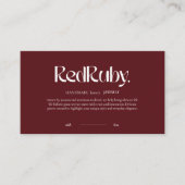Modern Dark Red Minimalist Business Card Visitekaartje (Voorkant)