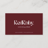 Modern Dark Red Minimalist Loyalty Card (Voorkant)