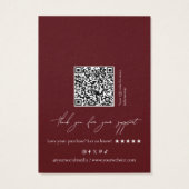 Modern Dark Red Necklace Display Card Visitekaartje (Achterkant)