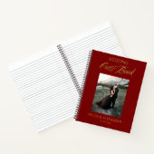 Modern Dark Red Wedding Guest Book Notitieboek (Binnen)