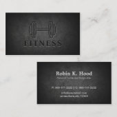 Modern Dark Rock Dumbbell Personal Trainer Fitness Visitekaartje (Voorkant / Achterkant)