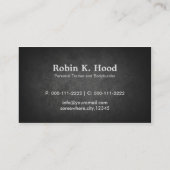 Modern Dark Rock Dumbbell Personal Trainer Fitness Visitekaartje (Achterkant)