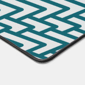 Modern Dark Teal Geometric Pattern on Light Gray Bureaumat (Hoek)