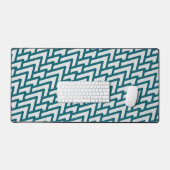 Modern Dark Teal Geometric Pattern on Light Gray Bureaumat (Keyboard & Muis)