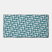 Modern Dark Teal Geometric Pattern on Light Gray Bureaumat (Voorkant)
