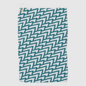 Modern Dark Teal Geometric Pattern on Light Gray Golfhanddoek (Voorkant)