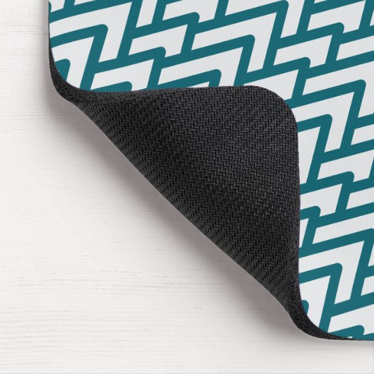 Modern Dark Teal Geometric Pattern on Light Gray Muismat (Hoek)