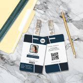 Modern Dark Teal Professional Employee Photo ID Badge