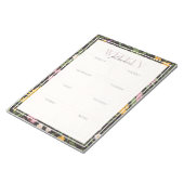 Modern Dark Wildflower Tearaway Weekplanner Notitieblok (Schuin)