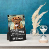 Modern Dark Wooden Pet Memorial | Foto Keepslag Fotoplaat (Zijkant)