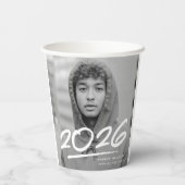 Modern Dashed 2025 Foto Afstuderen Papieren Bekers (Achterkant)