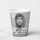 Modern Dashed 2025 Foto Afstuderen Papieren Bekers (Achterkant)