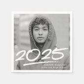 Modern Dashed 2025 foto Afstuderen servetten (Voorkant)